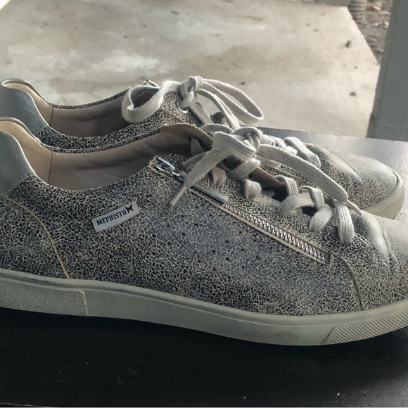 Mephisto Monia Womens Black Gray Leather  Lace-Up Low-Top Zip Sneakers Size 8 - Picture 5 of 14